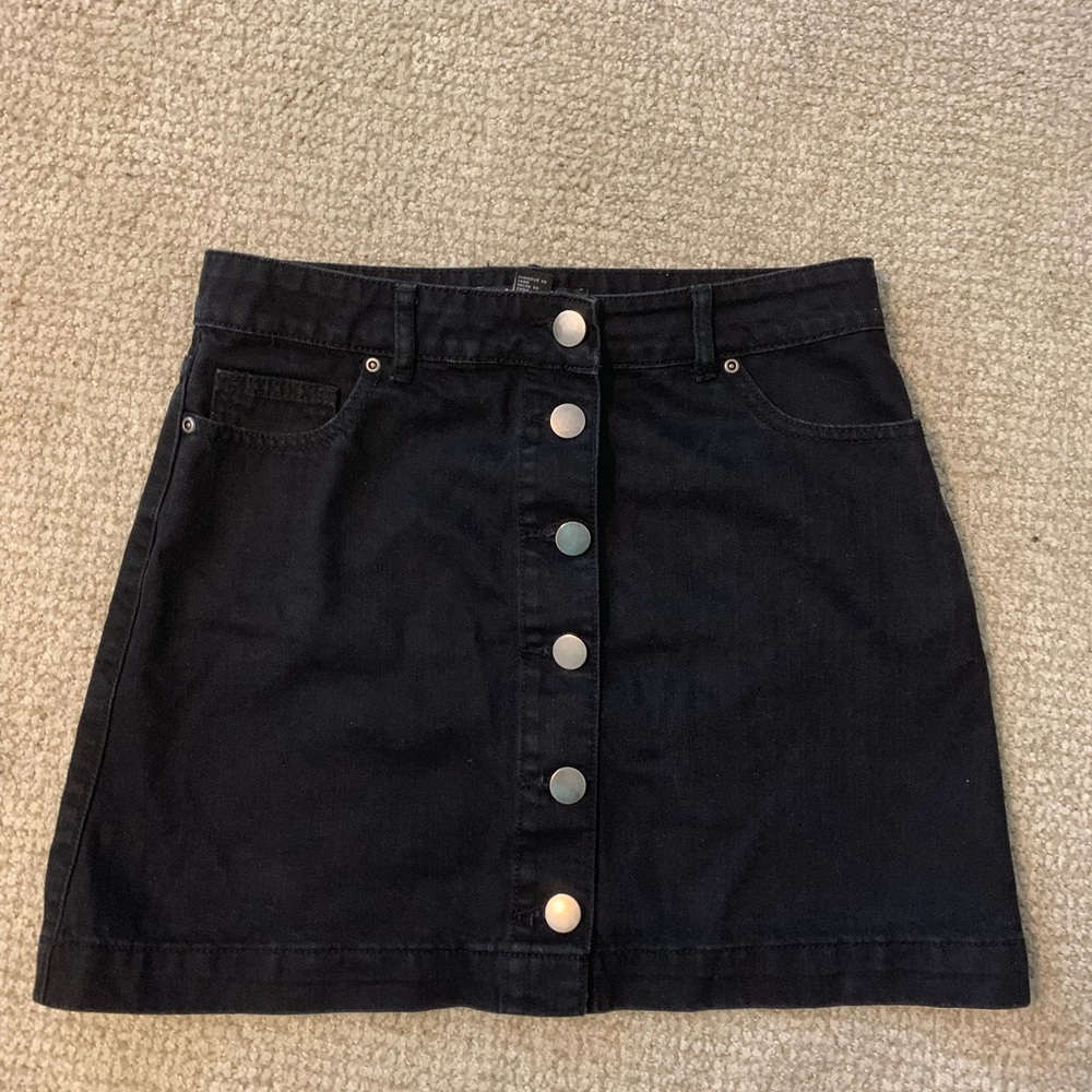 Black button down skirt